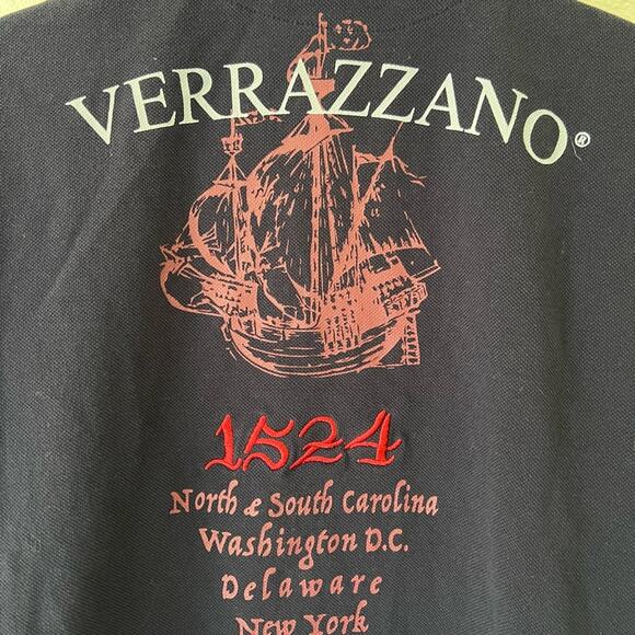 Castello Di Verrazzano Short Sleeve Navy Blue Polo Shirt size L Italy Explorer - Picture 7 of 10